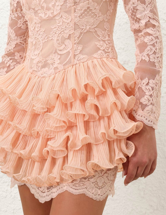 Crush Lace Frill Mini Dress (1)